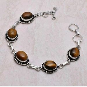 New tigers eye sterling silver bracelet